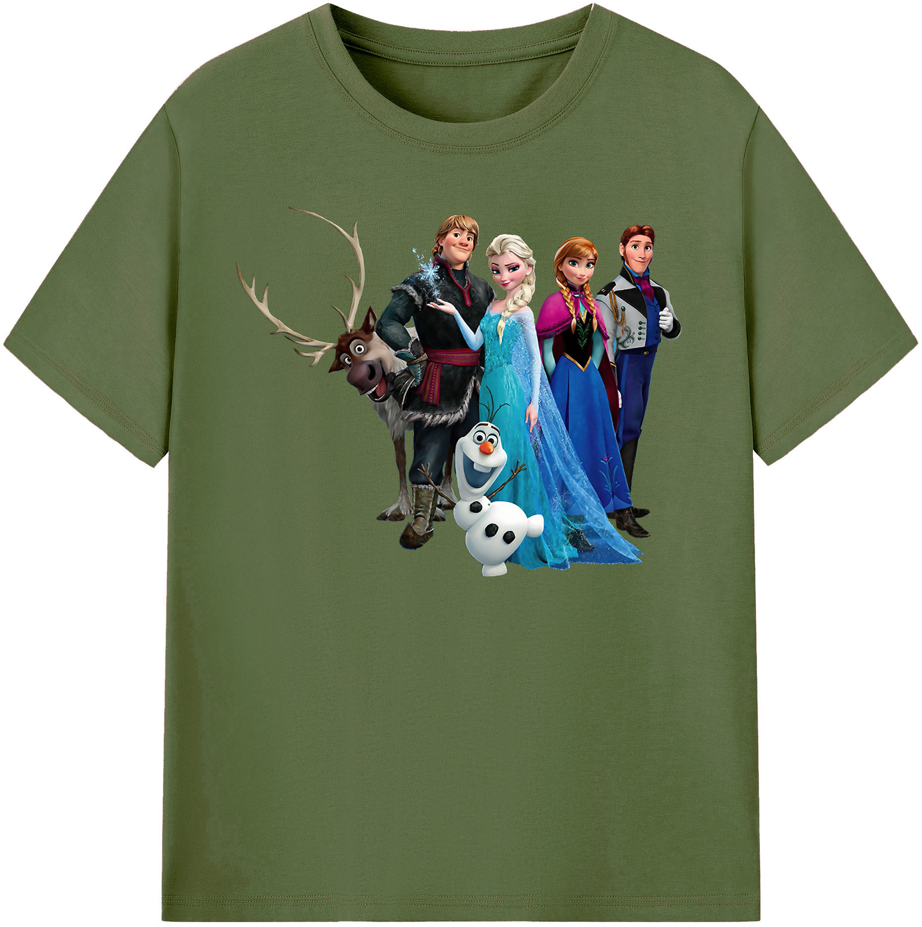 （画像用） アナと雪の女王 アンナ エルサ Frozen Anna Elsa 綿100％半袖Tシャツ（フロントプリント）